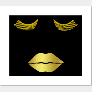 GOLD Glam Face Posters and Art